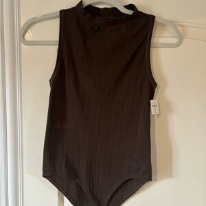 Brown Sleeveless women’s bodysuit NWT